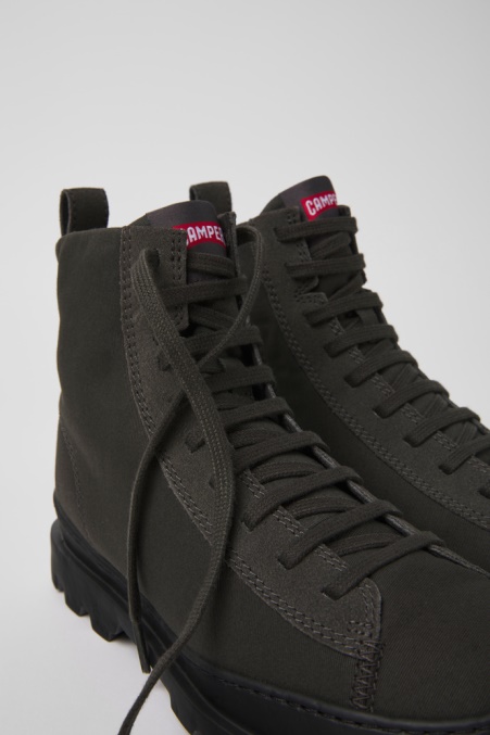 Exklusive Camper De Brutus Graue Textil- Und Nubukstiefeletten Für Damen