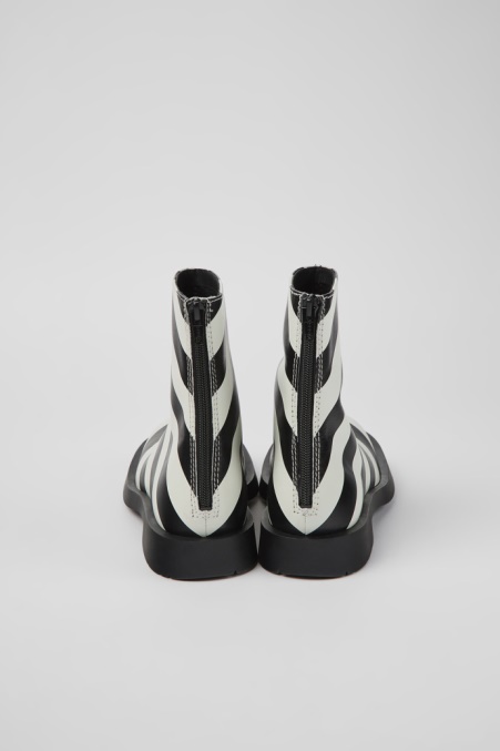 Design Mil 1978 Schwarze Und Weiße Lederstiefeletten Für Damen Camper De