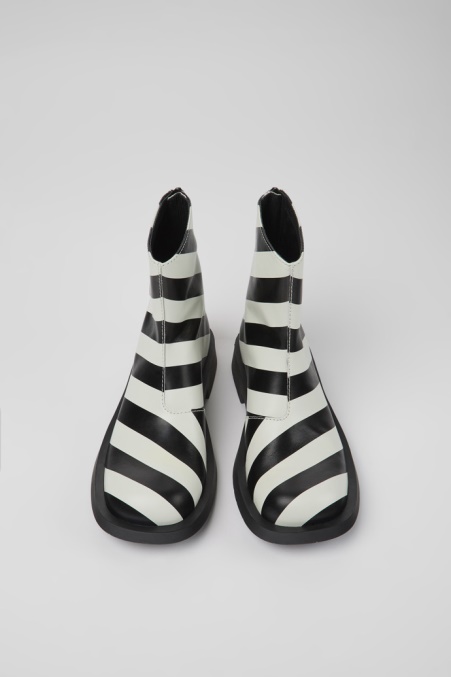 Design Mil 1978 Schwarze Und Weiße Lederstiefeletten Für Damen Camper De