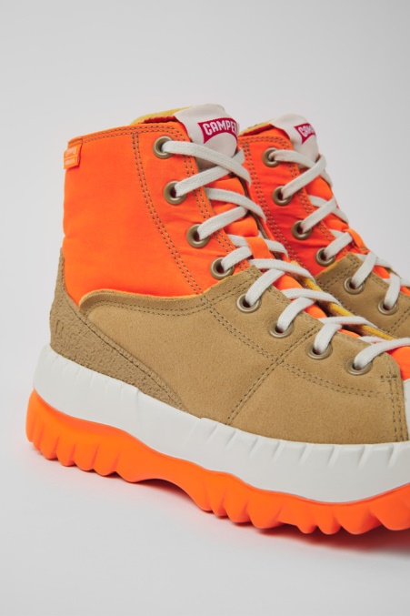 Camper De Teix Orange Und Beige Stiefeletten Für Damen Neu Eingetroffen