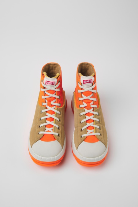 Camper De Teix Orange Und Beige Stiefeletten Für Damen Neu Eingetroffen