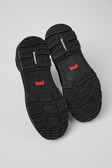 Camper De Design Brutus Trek Michelin Schwarze Lederstiefeletten