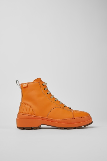 Camper De Brutus Trek Michelin Orange Lederstiefeletten Für Damen Neu Eingetroffen