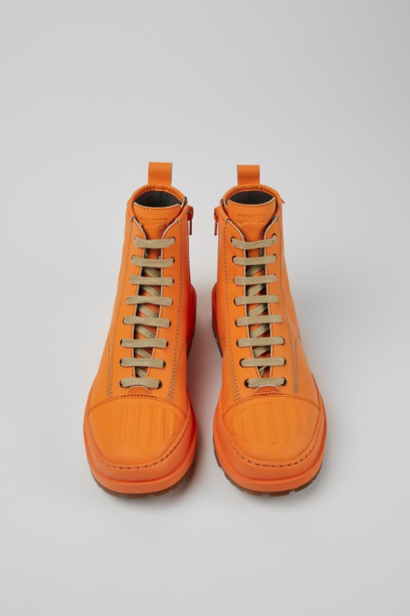Camper De Brutus Trek Michelin Orange Lederstiefeletten Für Damen Neu Eingetroffen