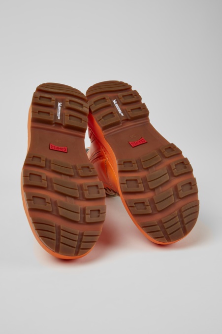 Camper De Brutus Trek Michelin Orange Lederstiefeletten Für Damen Neu Eingetroffen