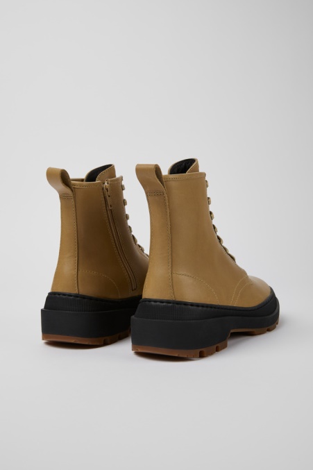 Brutus Trek Michelin Beige Lederstiefeletten Für Damen Camper De Neu Eingetroffen