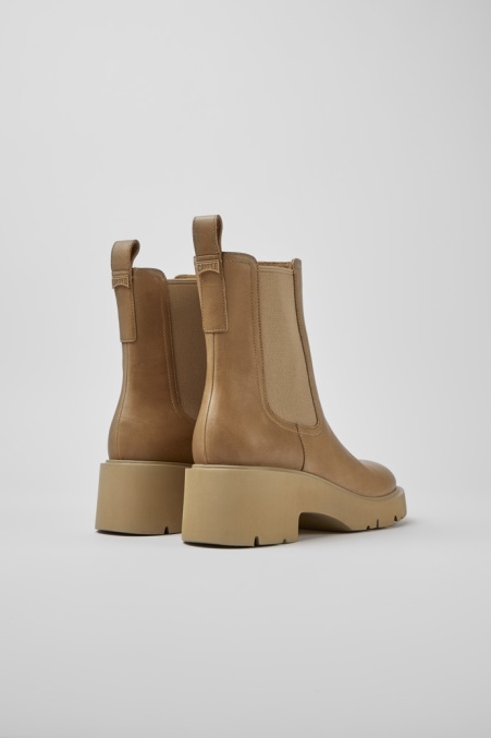 Camper De Design Chelsea-Stiefel Aus Beigefarbenem Leder Für Damen Von Camper De Design