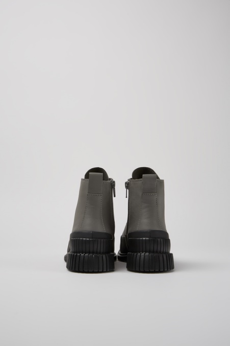 Design Pix Grau-schwarze Schnürstiefel Aus Leder Für Damen Camper De