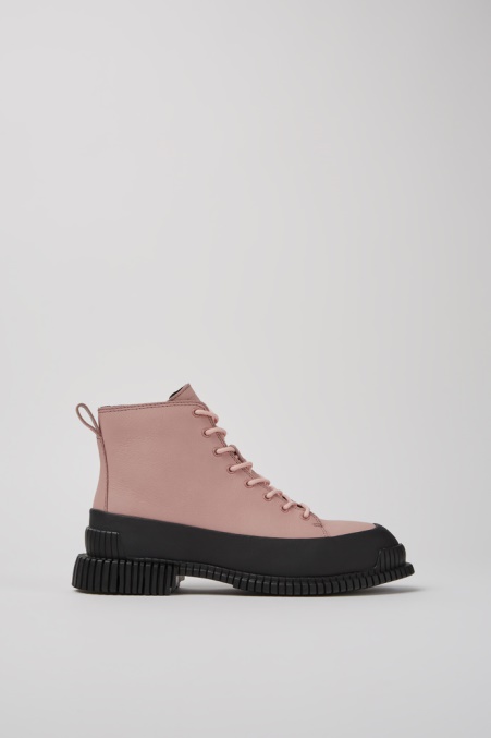 Exklusive Camper De Pix Schnürstiefel Aus Rosa Und Schwarzem Leder Für Damen