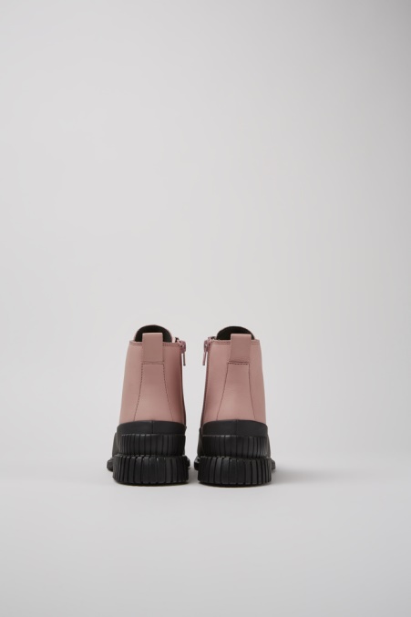 Exklusive Camper De Pix Schnürstiefel Aus Rosa Und Schwarzem Leder Für Damen