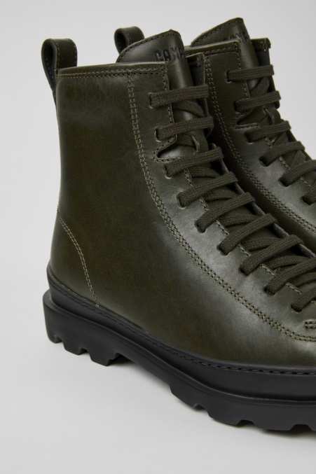 Camper De Design Brutus Dunkelgrüne Lederstiefeletten Für Damen
