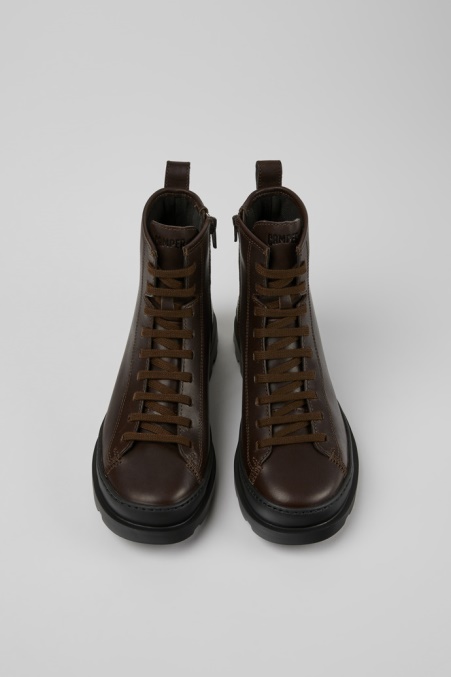 Design Brutus Dunkelbraune Lederstiefeletten Für Damen Camper De