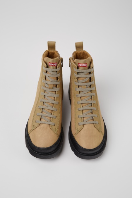 Camper De Design Brutus Beige Stiefeletten Aus Textil Und Leder Für Damen