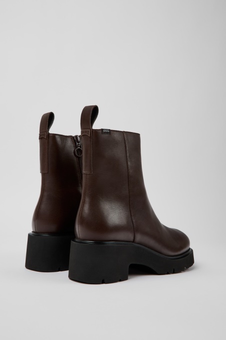 Milah Gore-tex Brauner Lederstiefel Mit Reißverschluss Für Damen Exklusiv Camper De