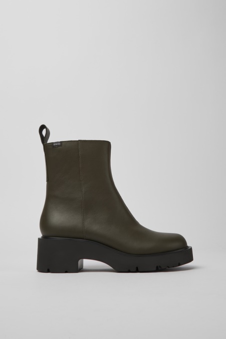 Design Milah Gore-tex Grüne Lederstiefel Mit Reißverschluss Für Damen Camper De