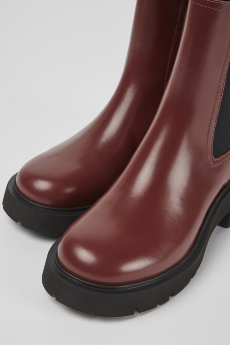 Design Milah Weinrote Lederstiefel Für Damen Camper De