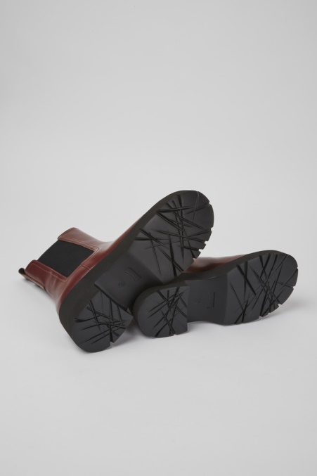 Design Milah Weinrote Lederstiefel Für Damen Camper De