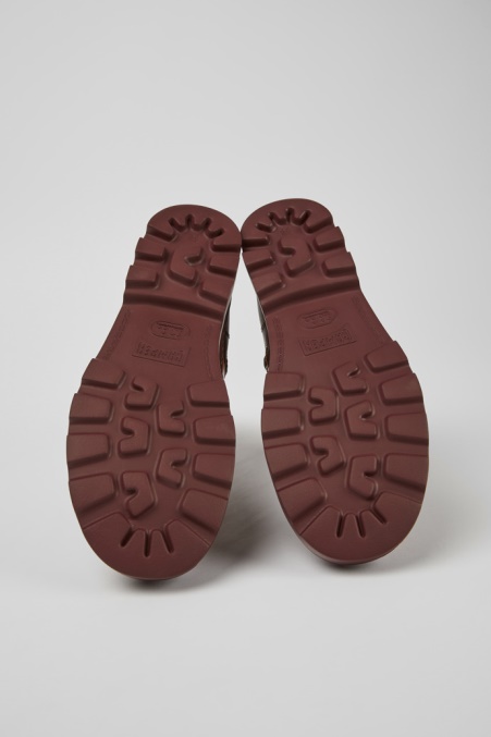 Brutus Weinrote Und Orange Bedruckte Lederstiefeletten Für Damen Exklusiv Camper De