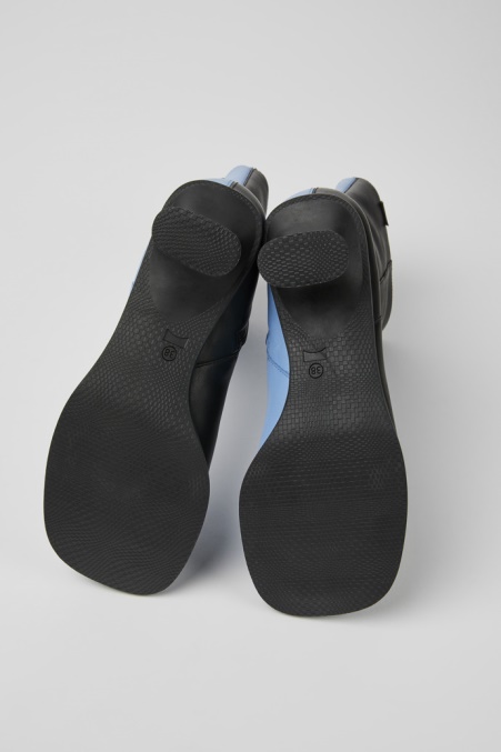Camper De Twins Blaue Und Schwarze Lederstiefeletten Für Damen Neu Eingetroffen