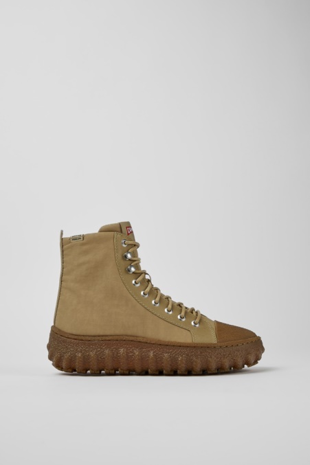 Boden Stiefeletten Aus Beigefarbenem Textil Und Leder Für Damen Camper De Neu Eingetroffen