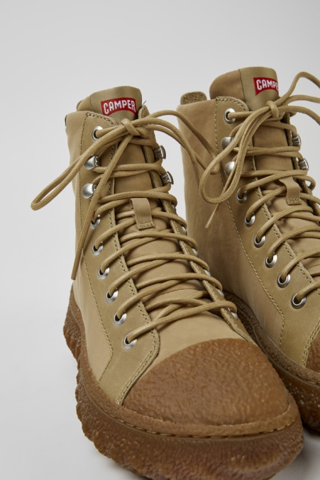 Boden Stiefeletten Aus Beigefarbenem Textil Und Leder Für Damen Camper De Neu Eingetroffen