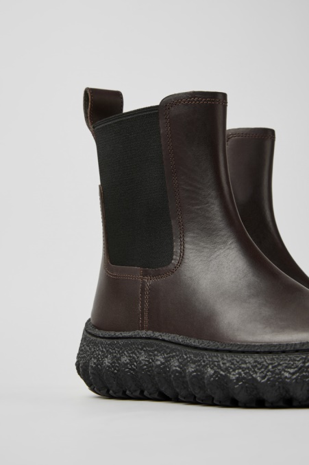 Boden Michelin Dunkelbraune Lederstiefeletten Für Damen Camper De Neu Eingetroffen