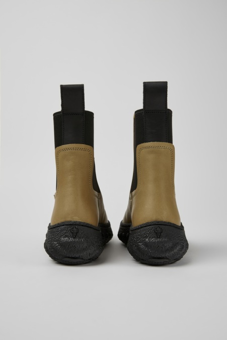 Design Ground Michelin Beige Lederstiefeletten Für Damen Camper De