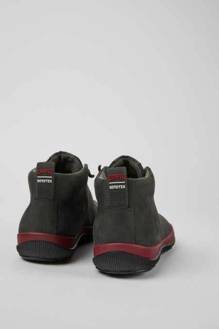 Exklusive Camper De Peu Pista Gore-tex-sneakers Aus Grauem Und Schwarzem Leder Für Damen