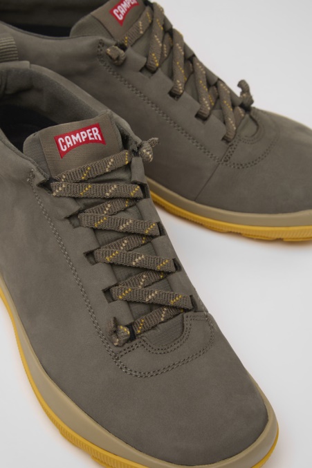 Camper De Design Peu Pista Gore-tex Braune Graue Lederturnschuhe Für Damen