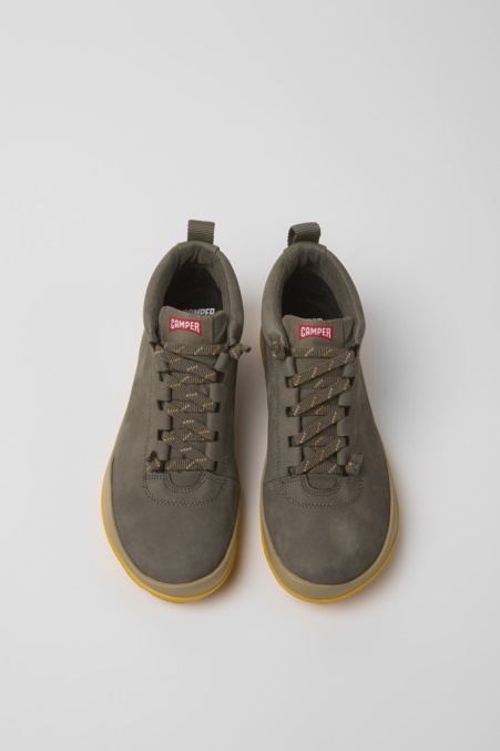 Camper De Design Peu Pista Gore-tex Braune Graue Lederturnschuhe Für Damen