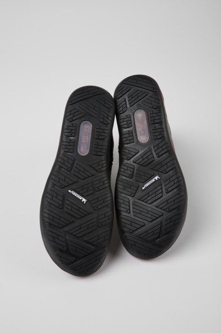 Camper De Design Peu Pista Michelinggraue Stiefel Aus Recyceltem Nylon Und Leder Für Damen