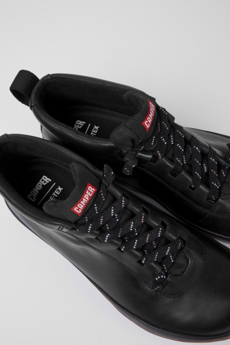 Camper De Peu Pista Gore-tex Schwarze Lederschuhe Für Damen Neu Eingetroffen