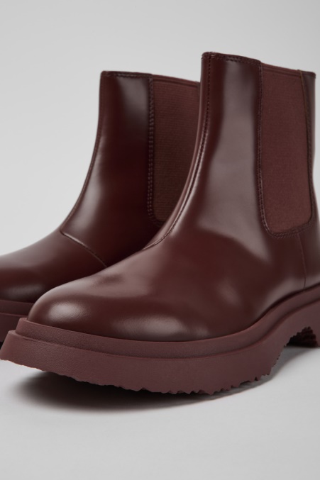 Camper De Design Walden Weinrote Lederstiefel Für Damen