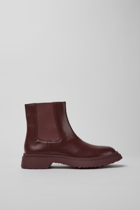 Camper De Design Walden Weinrote Lederstiefel Für Damen