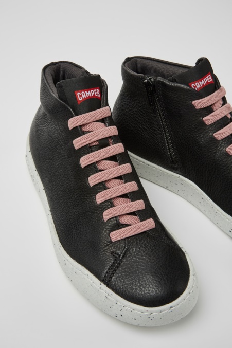 Design Peu Touring Schwarze Ledersneaker Für Damen Camper De