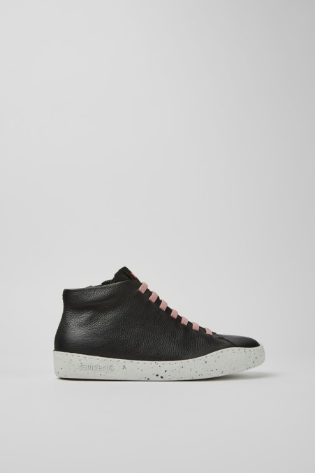 Design Peu Touring Schwarze Ledersneaker Für Damen Camper De