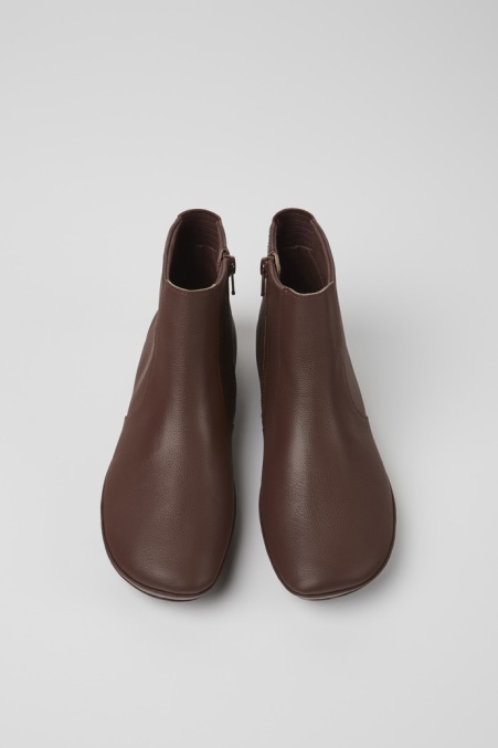 Rechts Burgunderrote Lederstiefeletten Für Damen Camper De Neu Eingetroffen