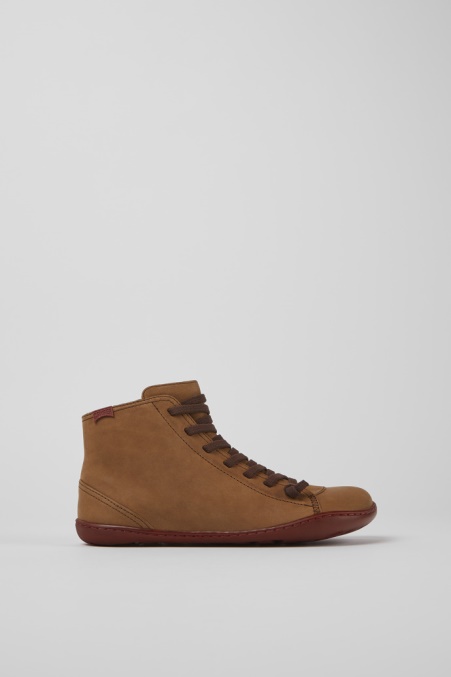 Peubraune Lederstiefeletten Für Damen Exklusiv Camper De