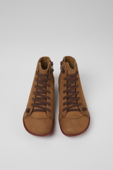 Peubraune Lederstiefeletten Für Damen Exklusiv Camper De