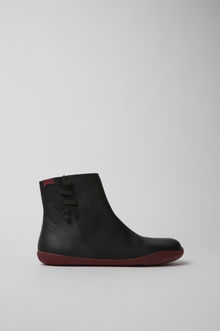 Exklusive Camper De Peu Schwarze Lederstiefeletten Für Damen