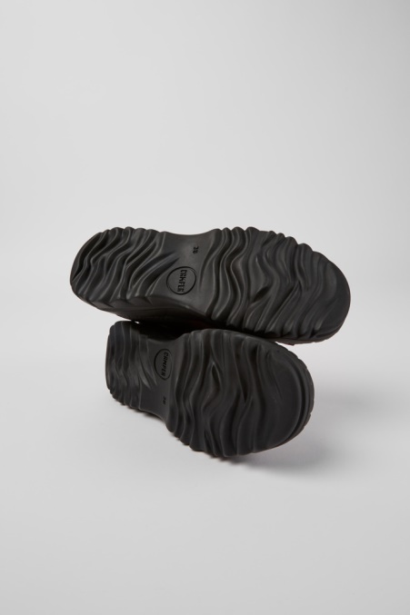 Camper De Design Teix Burgunderrote Gummi- Und Bci-baumwollstiefel