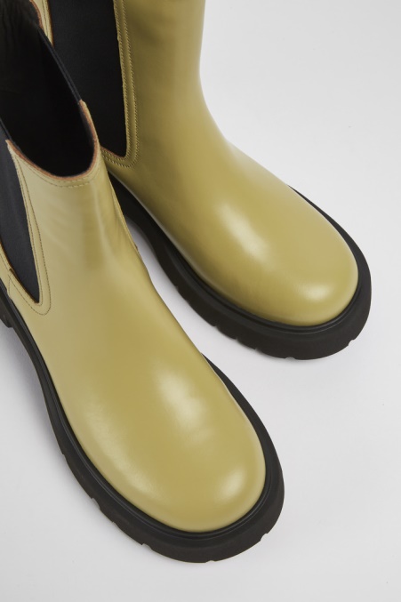 Exklusive Camper De Milah Beige Lederstiefel Für Damen