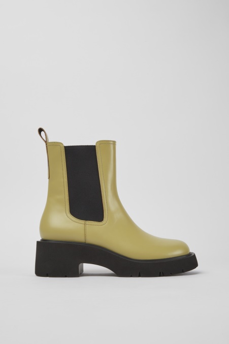 Exklusive Camper De Milah Beige Lederstiefel Für Damen