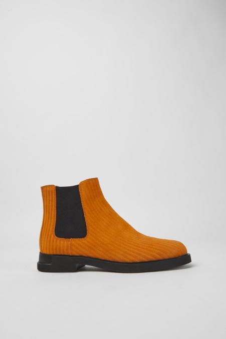 Camper De Design Iman Stiefeletten Aus Orangefarbenem Nubukleder
