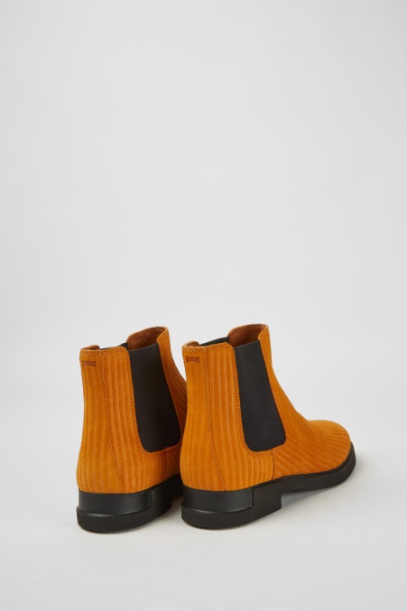 Camper De Design Iman Stiefeletten Aus Orangefarbenem Nubukleder