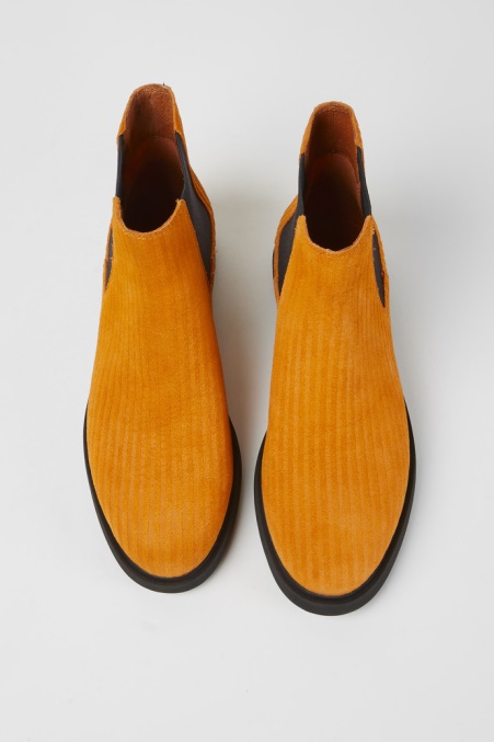 Camper De Design Iman Stiefeletten Aus Orangefarbenem Nubukleder