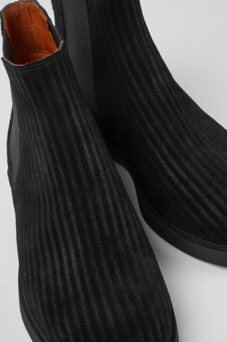 Iman Schwarz Nubuk Stiefeletten Camper Neu Eingetroffen