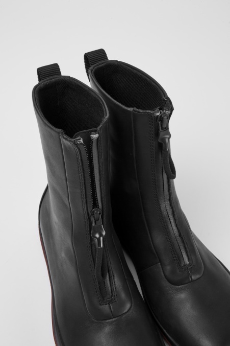 Design Peu Pista Gore-tex Schwarze Lederstiefel Mit Reißverschluss Camper De