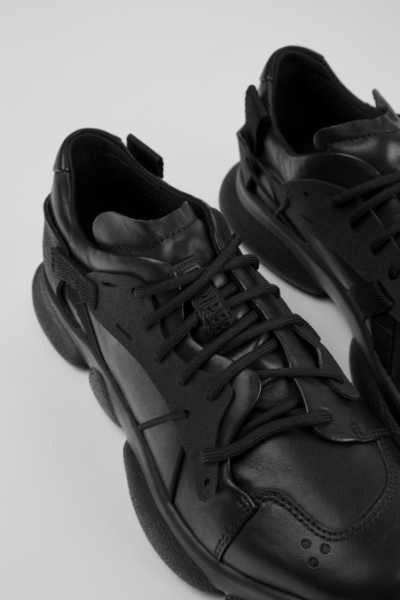 Karst Schwarze Leder- Und Textilturnschuhe Für Damen Camper De Neu Eingetroffen