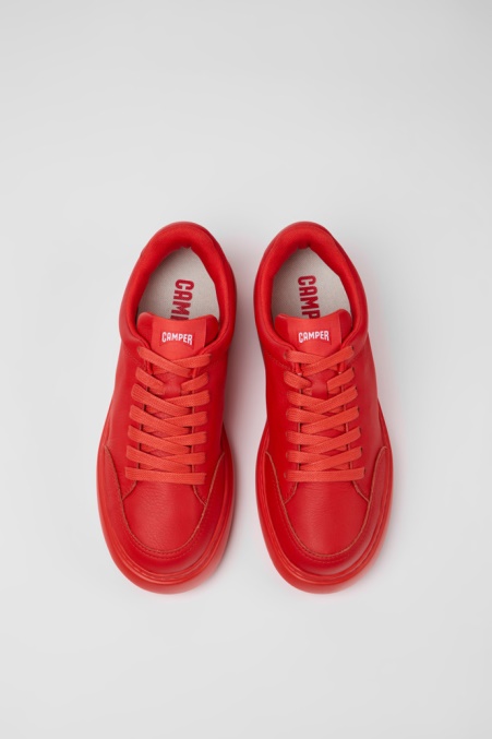Exklusive Camper De Runner K21 Rote Lederturnschuhe Für Damen
